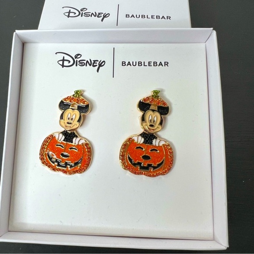 Disney x Baublebar Mickey Pumpkin Earrings NWT